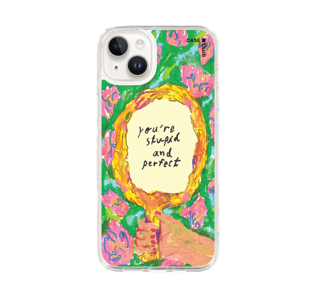 iphone 14 plus clear case mirror quote by juli baker